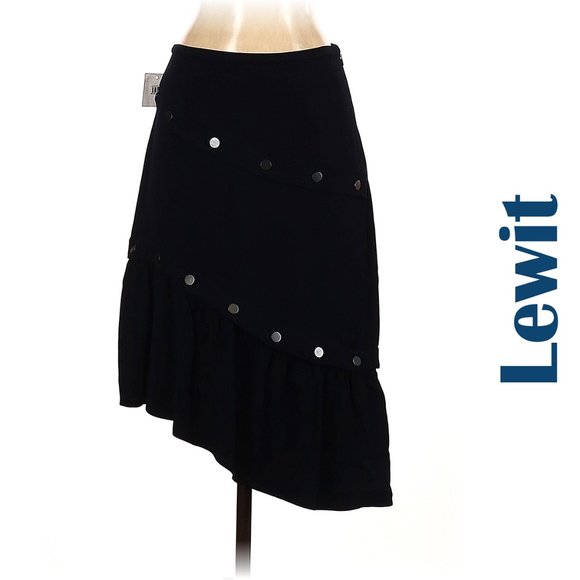 NWT Lewit Nordstrom Asymmetrical Snap Detail Skirt - Picture 2 of 4